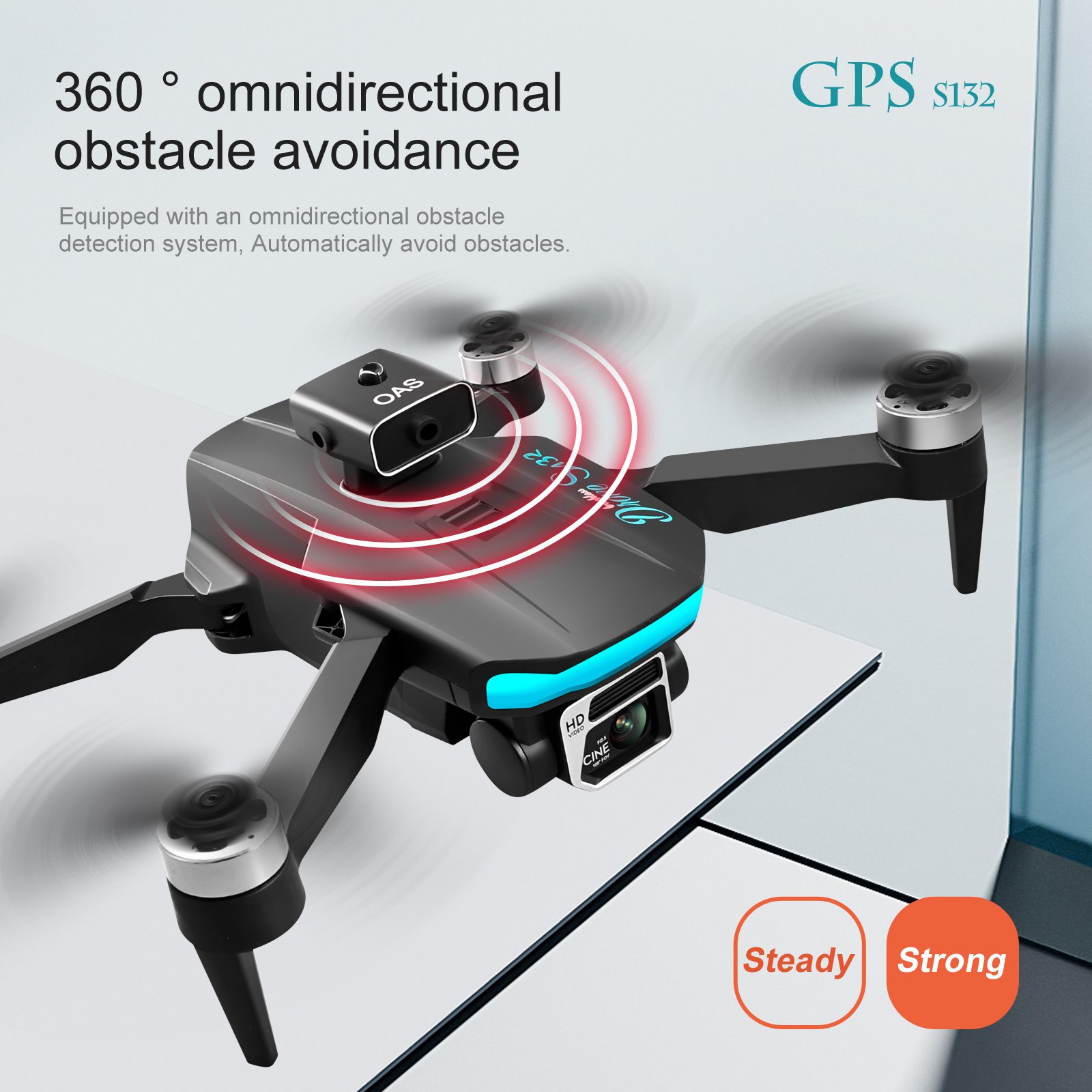 S132 RC Drone GPS 8K Professional Camera 5G WIFI 360 Obstacle Avoidance FPV Brushless Motor RC Quadcopter Mini Drone