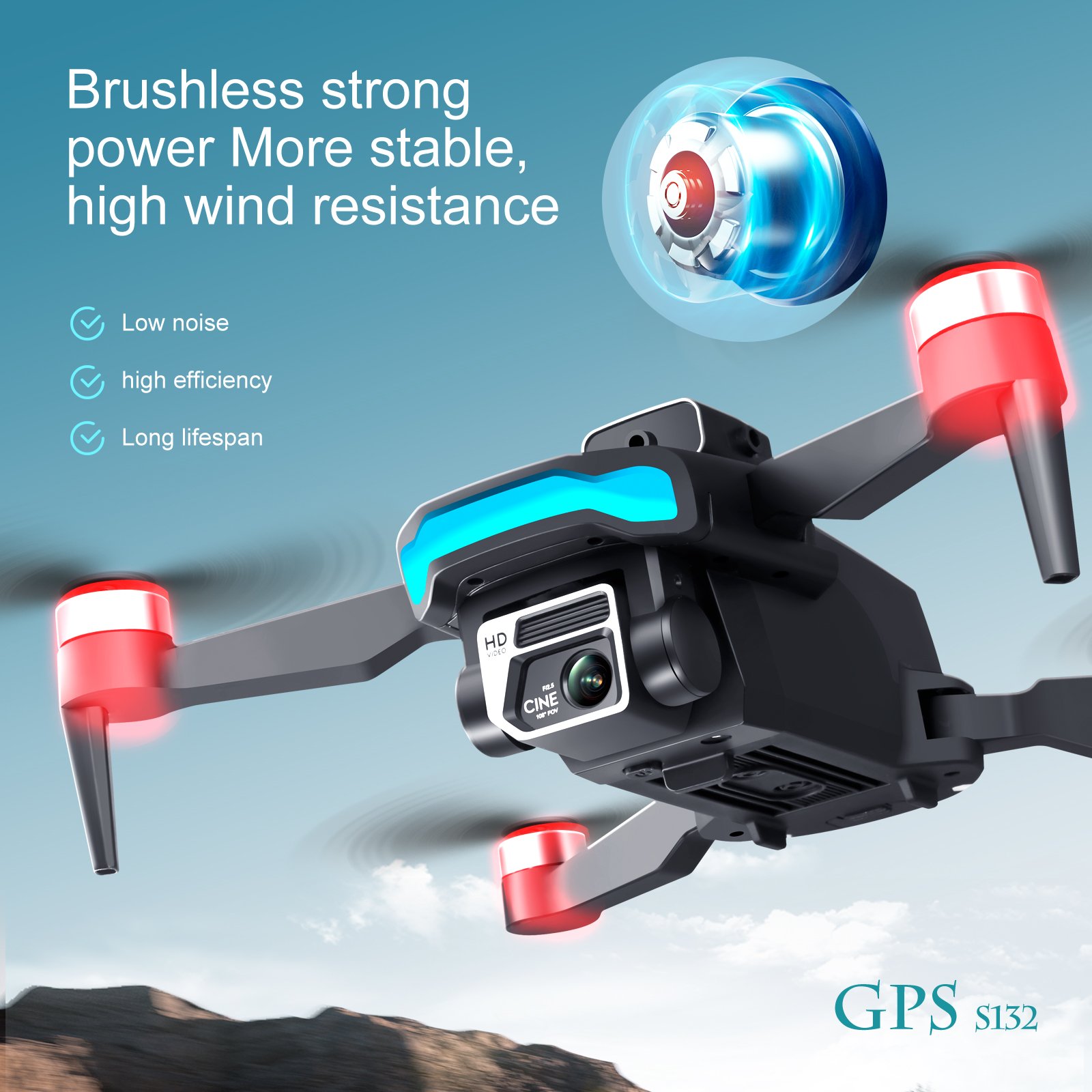 S132 RC Drone GPS 8K Professional Camera 5G WIFI 360 Obstacle Avoidance FPV Brushless Motor RC Quadcopter Mini Drone