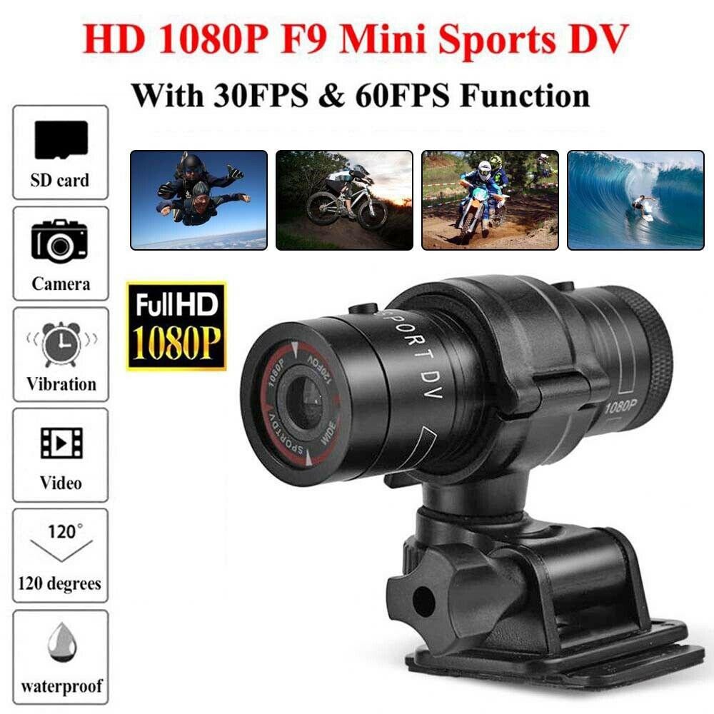Mini F9 DV motorcycle Camera Camcorder Full HD 1080p Mountain Bike Helmet Sports Action Camera With Video Recorder