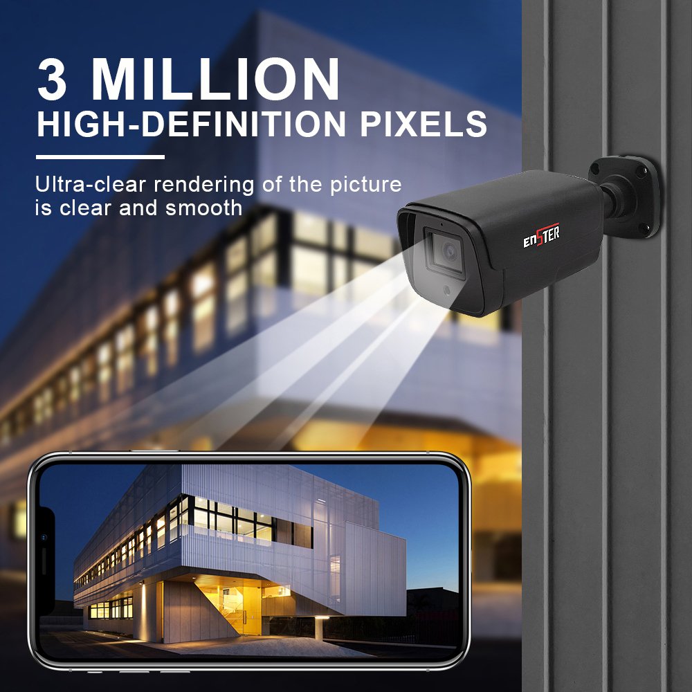 Enster 3MP/5MP/8MP 1080P cctv camera system bullet IP camera POE kit