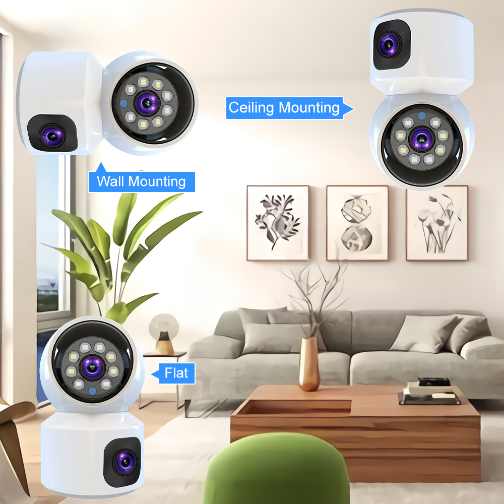 4G Security IP Network Camera Dual Lens HD PTZ Outdoor Home Surveillance Cam Wireless PTZ CCTV Camera