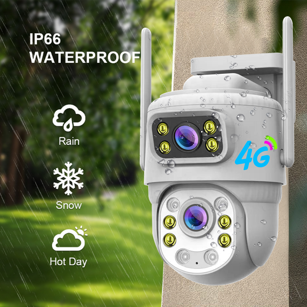 4k Outdoor Dual Lens Wireless Ip Camera Cctv V380 Pro Wifi Dual Ball Machine Camera 8mp Waterproof Ptz Network Camera