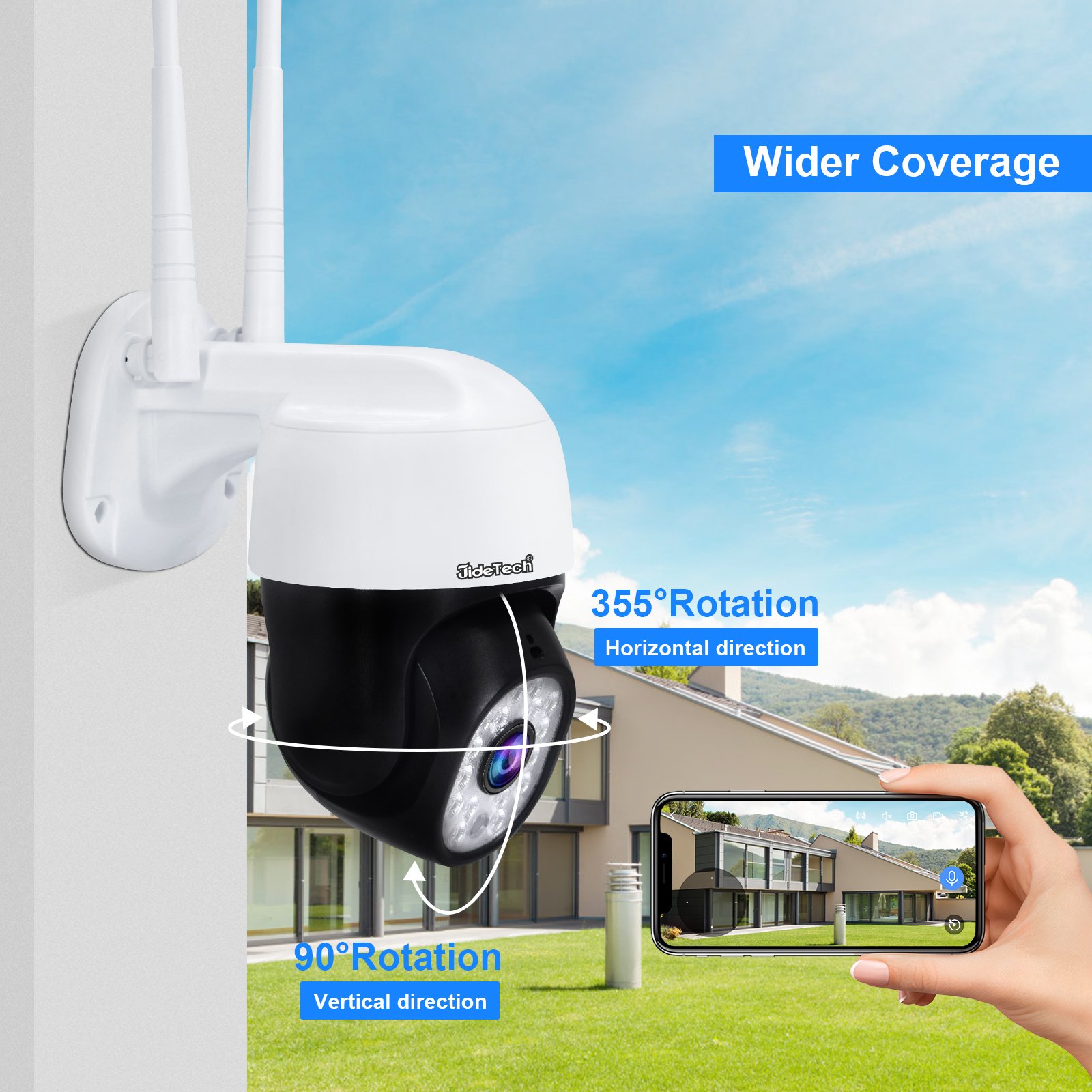 JideTech 5Mp Ip IP Camera With Human Motion Tracking Mini Camera Cctv Security Network Camera Mini Wifi Outdoor Security