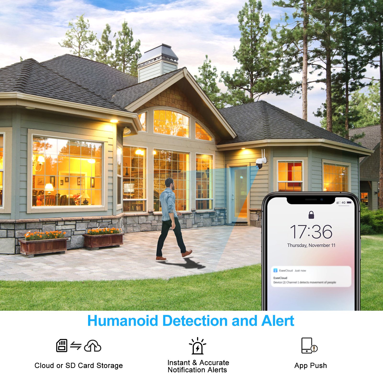 JideTech 5Mp Ip IP Camera With Human Motion Tracking Mini Camera Cctv Security Network Camera Mini Wifi Outdoor Security