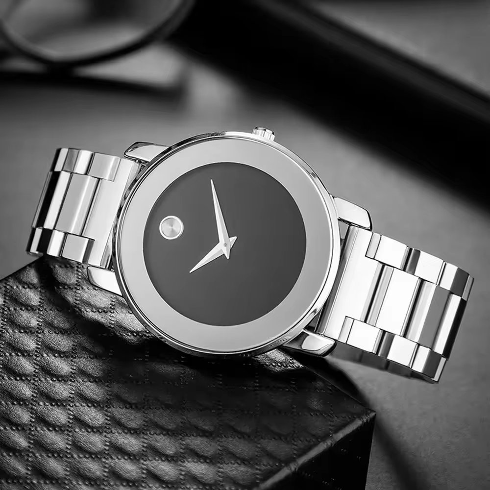 Hot Factory Price Luxury Gold Quartz Watch for Men Stainless Steel Automatic Wristwatch Round Dial Analog Waterproof Chronograph