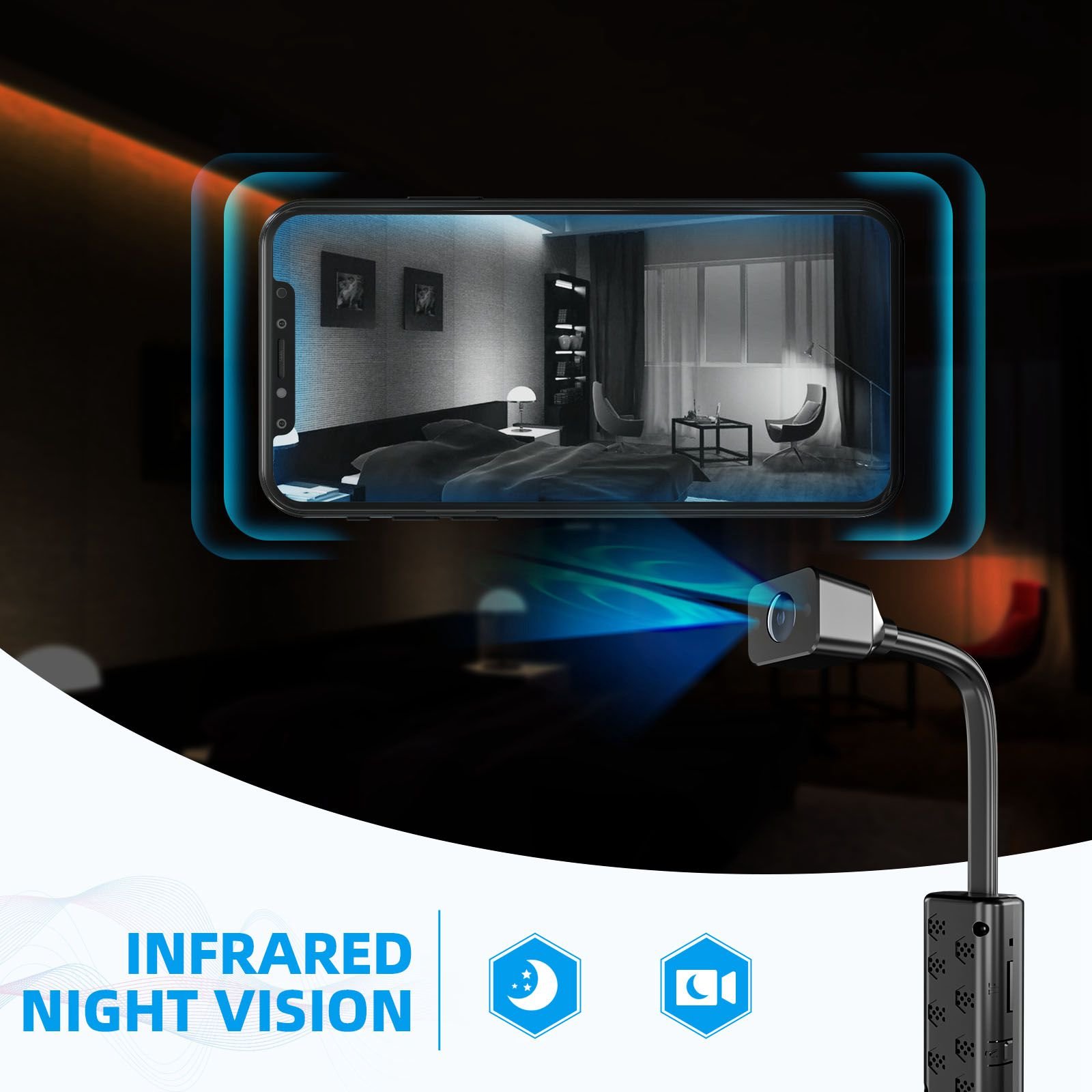 360 Flexible WiFi USB Camera Night Vision 1080P Wireless IP Camera Security Mini Camera