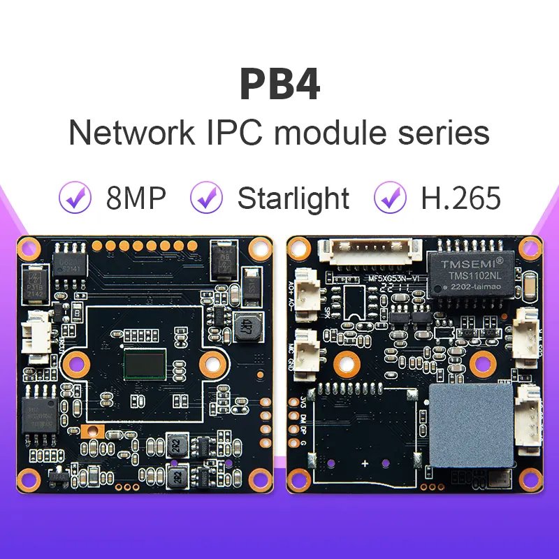 HS 8M IP Camera 4k Module Full Color Camera PCB Board Night Vision Built-in Mic Factory Direct IP Network Camera Module