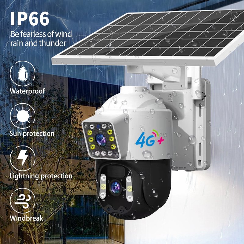 V360PRO 3MP HD 4G Dual lens Motion Detect Auto Tracking Solar PTZ Sim Card 10000mah Low-Power Battery Network Camera