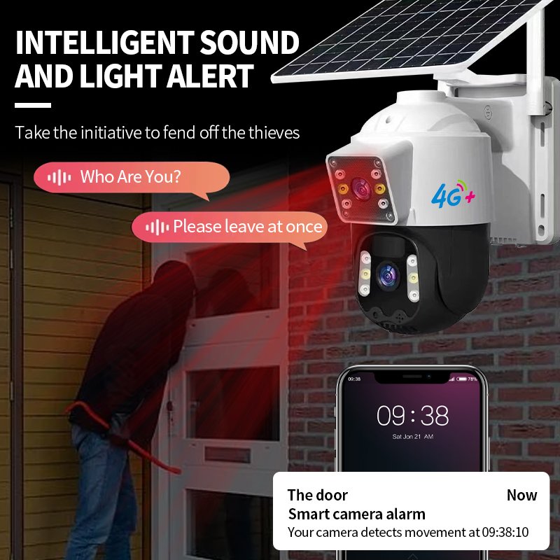 V360PRO 3MP HD 4G Dual lens Motion Detect Auto Tracking Solar PTZ Sim Card 10000mah Low-Power Battery Network Camera