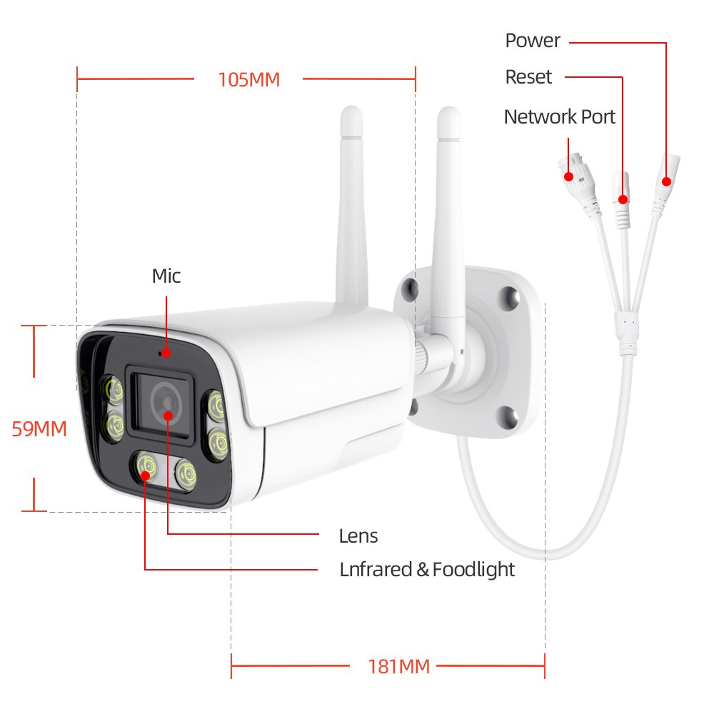 Camhi/Camhipro APP 5MP Video Surveillance Camera Sim Card 4G WIFI Security Protection Outdoor Videocam CCTV with Audio IP66