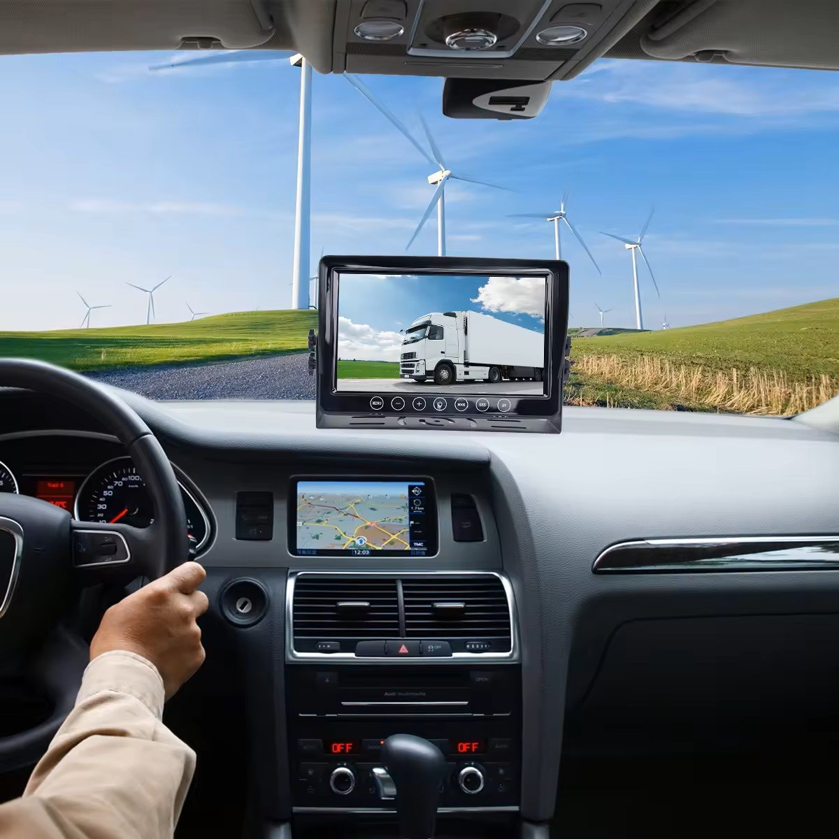 Auto Electronics Reverse Waterproof Automatic Camera Monitor System Digital 9 Inches TFT LCD Car Rear View Color Screen Monitor