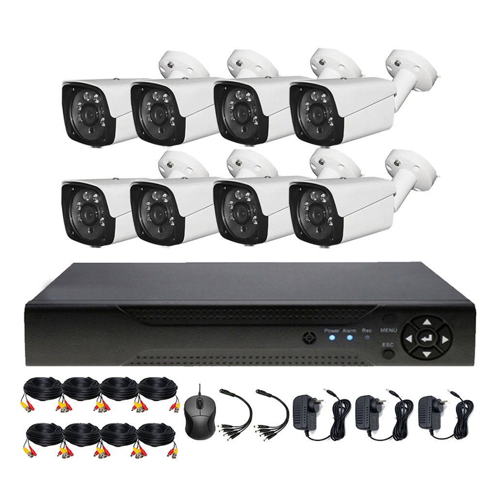 Hot Qearim 8Ch 1080P 2MP Security System factory with cctv HD Analog AHD TVI outdoor bullet waterproof camera 8 channel DVR Kits