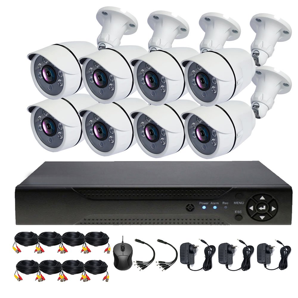 Hot Qearim 8Ch 1080P 2MP Security System factory with cctv HD Analog AHD TVI outdoor bullet waterproof camera 8 channel DVR Kits
