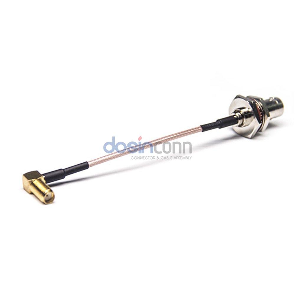 BNC Female to SMA Female Right Angle Adapter 50 ohm RG316 Coaxial Cable Assembly