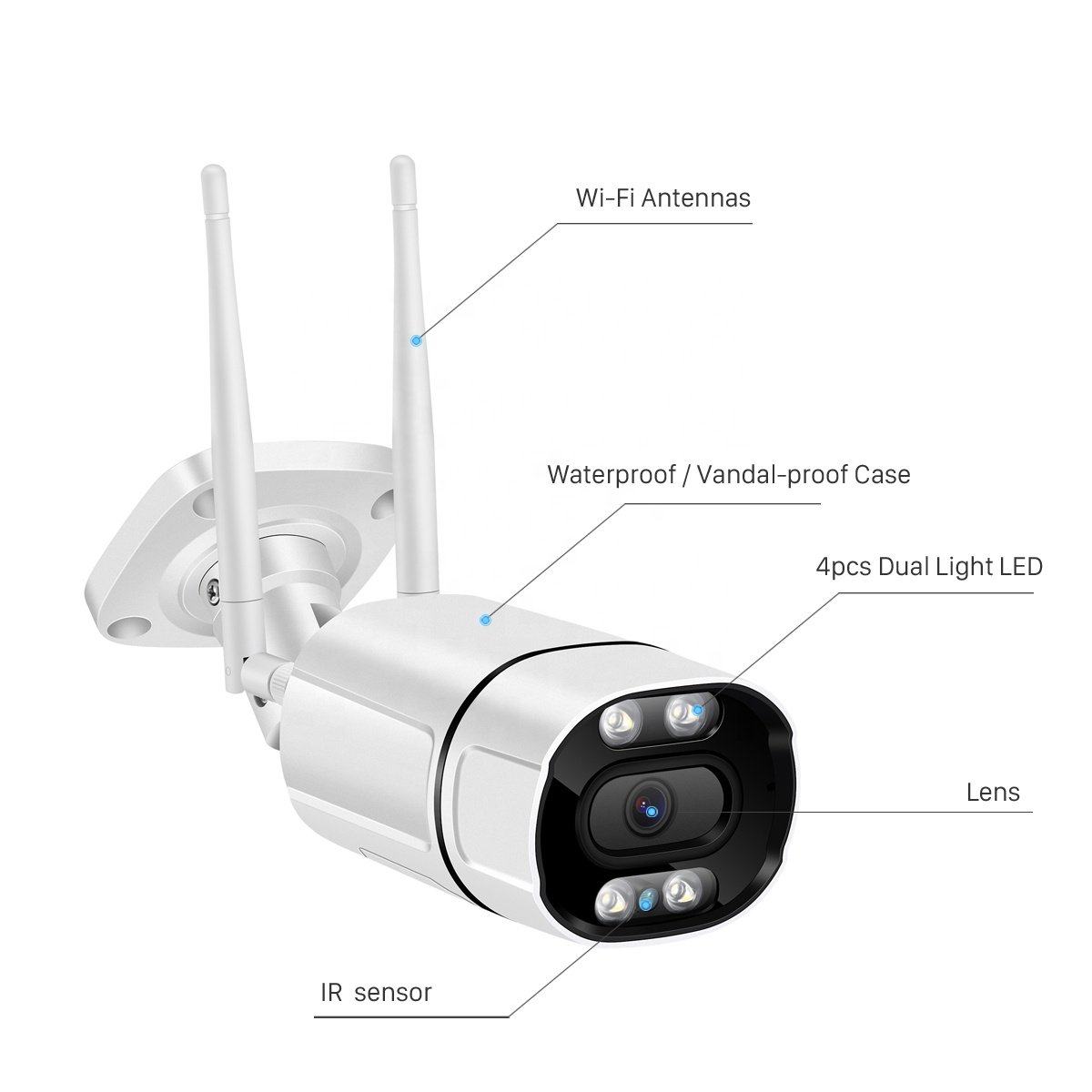 Network Camera Outdoor Dual Lights 5MP IP Camera Wifi Bullet Outdoor Infrared High Resolution Wireless Camera