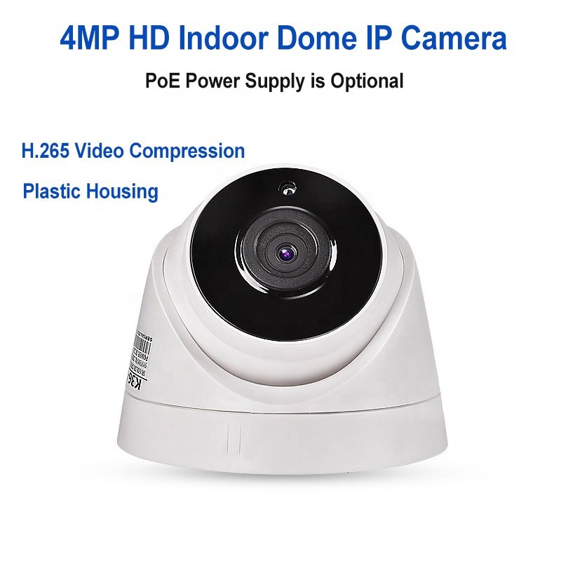 H.265 4MP HD POE Power Supply Indoor Plastic Housing CCTV Security Surveillance Dome IP Network Camera IPC