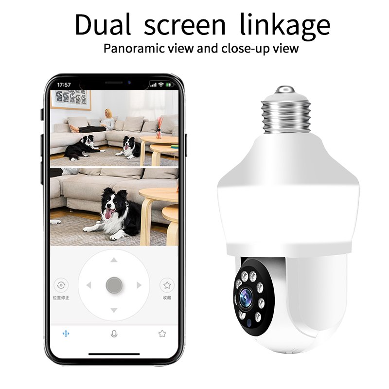 C Indoor Video Surveillance Camera Baby Monitor Home Security Protection Full Color Night Vision Auto Tracking WiFi Bulb cctv