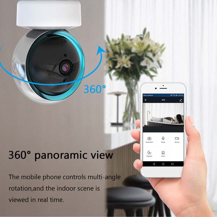 Rscamtom 2MP Home Wireless Security Camera Night Vision Full Color Video Playback Mini Camera P2P