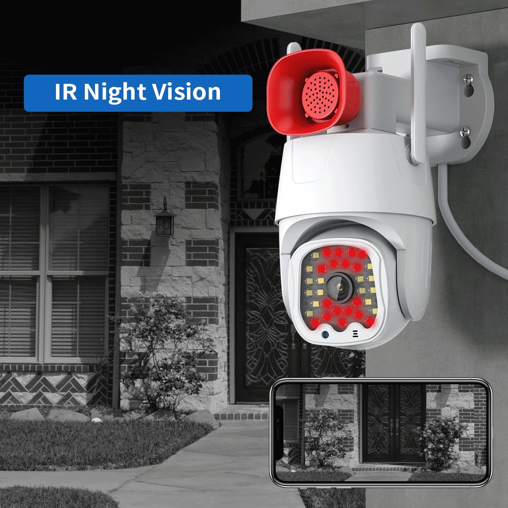 1080P Wireless WIFI Security IP network Camera 4X Zoom 2MP HD PTZ Outdoor Home Surveillance Cam CCTV Full color Night Vision