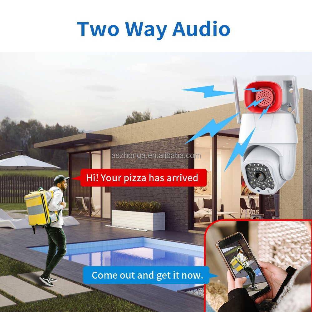1080P Wireless WIFI Security IP network Camera 4X Zoom 2MP HD PTZ Outdoor Home Surveillance Cam CCTV Full color Night Vision