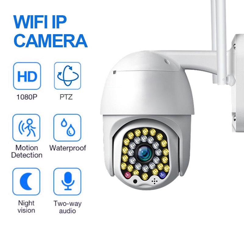 YCC365 1080P HD Security Cameras Wireless Outdoor PTZ Surveillance Cameras Full Color Night Vision Wifi IP Camera