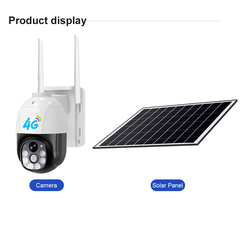 5MP Dome IP Security Camera with Wide Angle Wireless PTZ Water Resistant (IP66) Motion Detection 1080p Solar-Powered 4G
