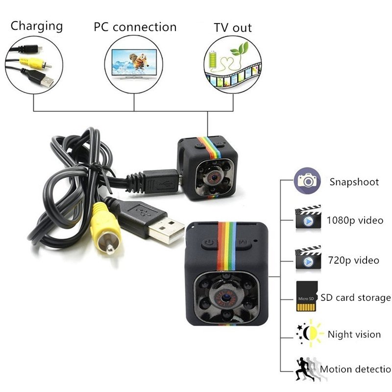 hot selling HD 1080P Wireless Sports DV 24 hours recording Mini Camera SQ11 Camcorder
