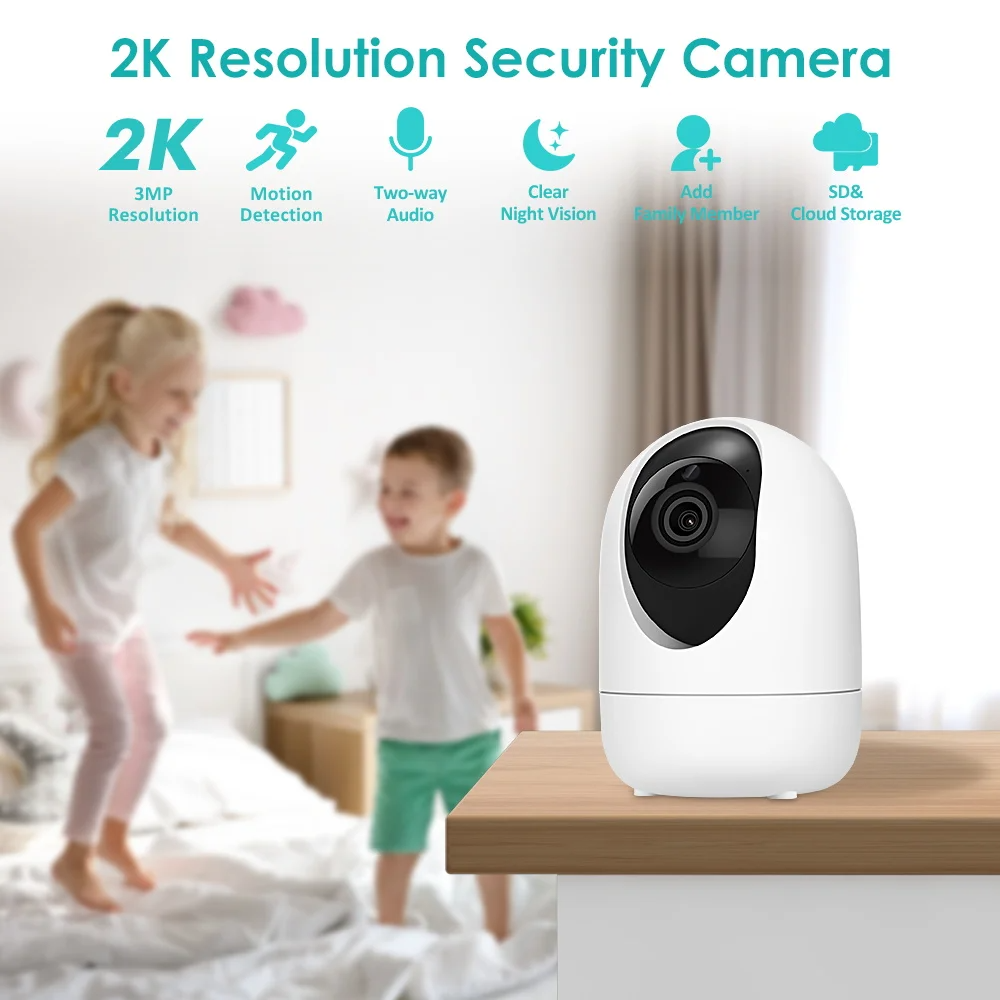 2MP 3MP Wifi Baby ptz Camera Indoor Ip 3mp Wifi Cameras Baby Ptz Security Night Vision ICSEE Wireless Baby mini Network Camera