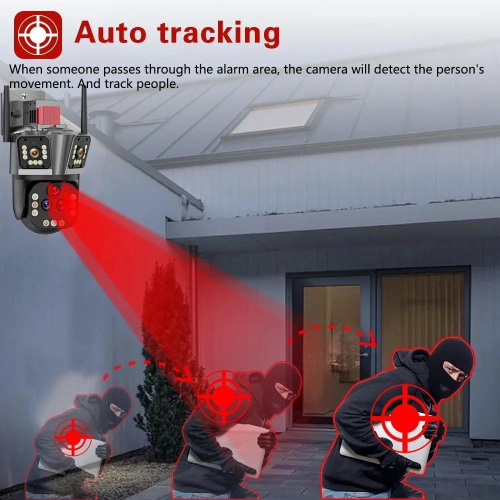 Regis 10K 20MP PTZ Camera 5Lens Three Screen 20X Zoom AI Human Tracking Outdoor WIFI Security CCTV Surveillance IP Camera