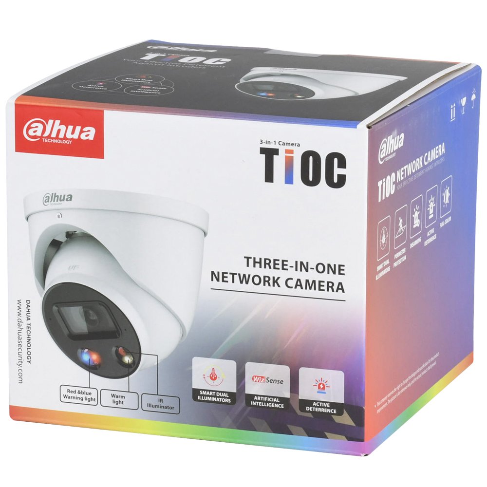 Dahua OEM 5MP Smart Dual Light Active Deterrence Tioc 2.0 Fixed-focal Eyeball WizSense Network Camera IPC-HDW3549H-AS-PV