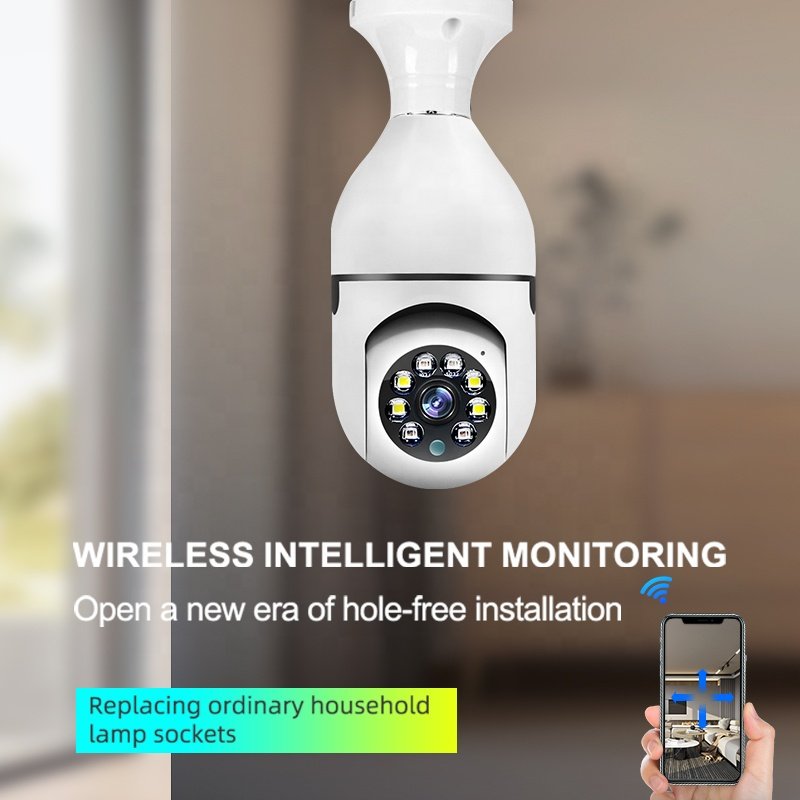 3MP 4K dual light source night vision dual picture wireless WIFI network 360 surveillance camera E27 light bulb camera