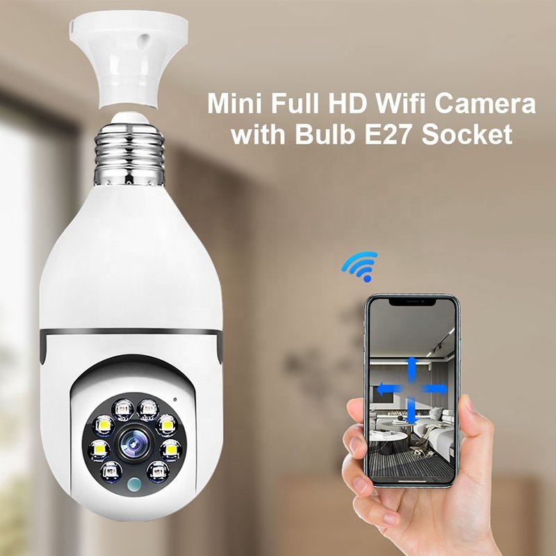 3MP 4K dual light source night vision dual picture wireless WIFI network 360 surveillance camera E27 light bulb camera