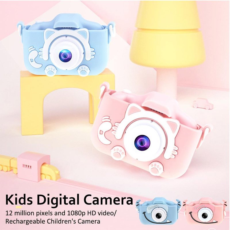 Jumon 1080P HD Camcorder Digital Kid Camera Cute Toy Cat Dog unicorn Children's Camera Toys Kids Selfie Toddler Child Camera