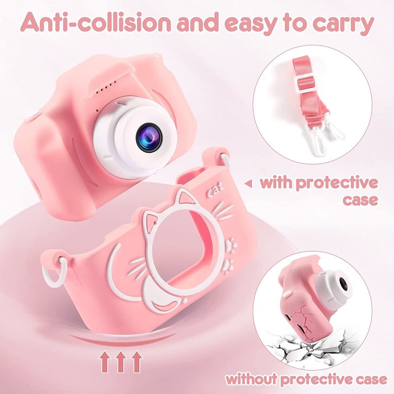 Jumon 1080P HD Camcorder Digital Kid Camera Cute Toy Cat Dog unicorn Children's Camera Toys Kids Selfie Toddler Child Camera