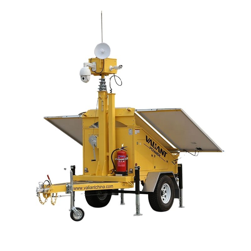 security camera cctv with mobile solar trailer