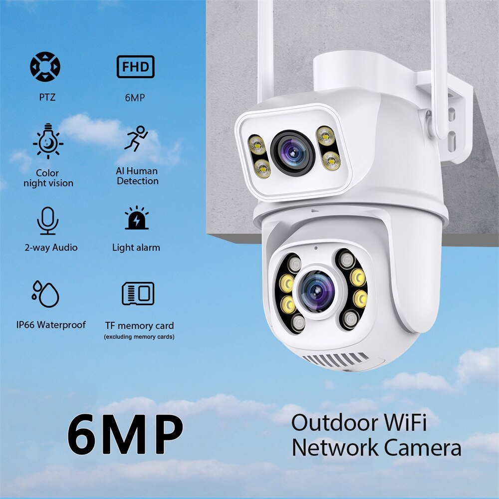 Home Smart Wireless Light Ip Hd 360 Degree Surveillance Ptz Security Wifi Cctv Network Camera