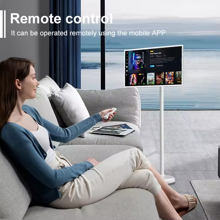 32 Inch Vertical Display Portable Android Touch Screen Tv Floor Standing Mobile Smart Tv 32 Inch With 800w Camera