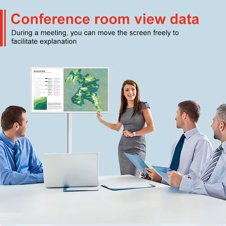 32 Inch Vertical Display Portable Android Touch Screen Tv Floor Standing Mobile Smart Tv 32 Inch With 800w Camera