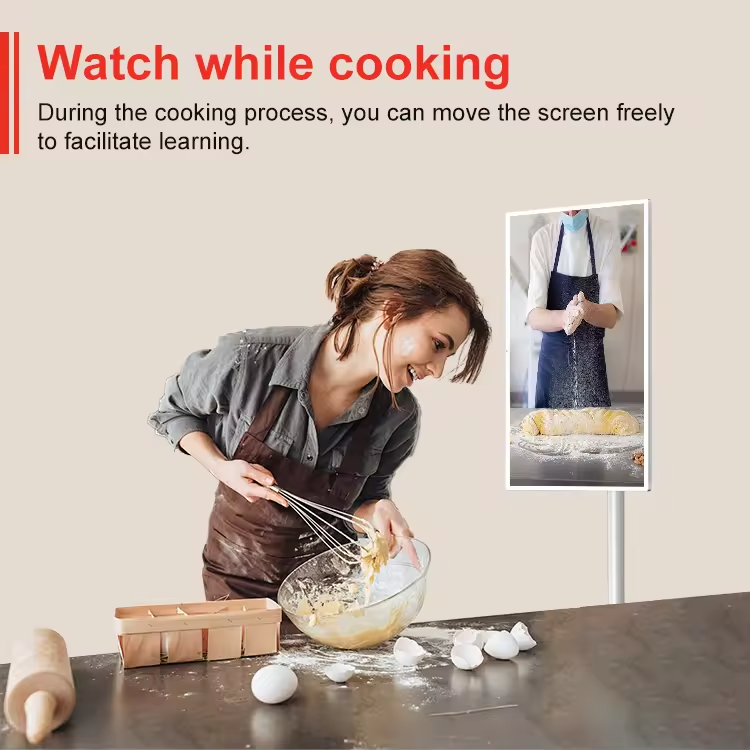 32 Inch Vertical Display Portable Android Touch Screen Tv Floor Standing Mobile Smart Tv 32 Inch With 800w Camera