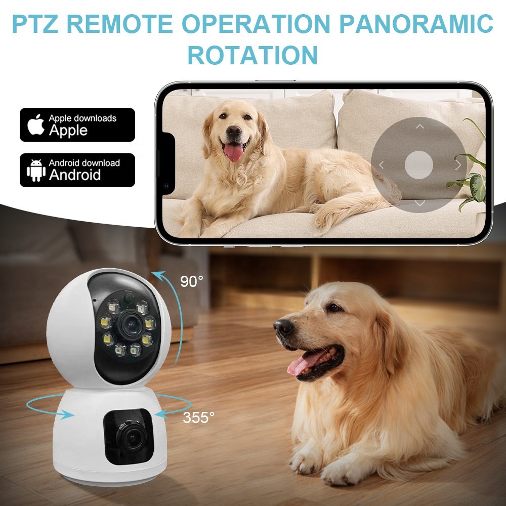 Dual Lens Indoor Baby Pet CCTV Wifi Network Video Security Mini Camera