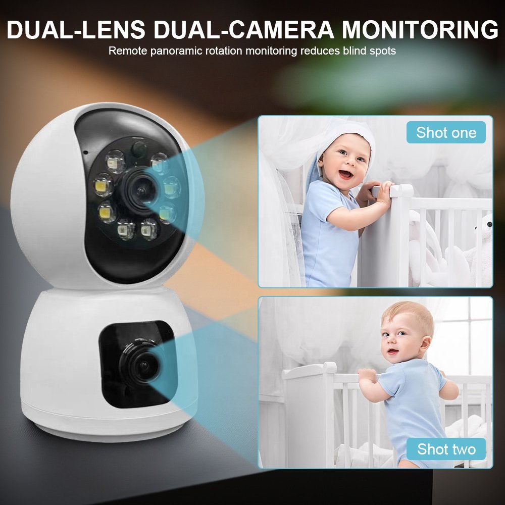 Dual Lens Indoor Baby Pet CCTV Wifi Network Video Security Mini Camera