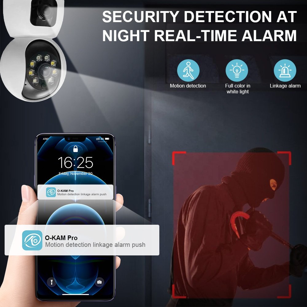 Dual Lens Indoor Baby Pet CCTV Wifi Network Video Security Mini Camera
