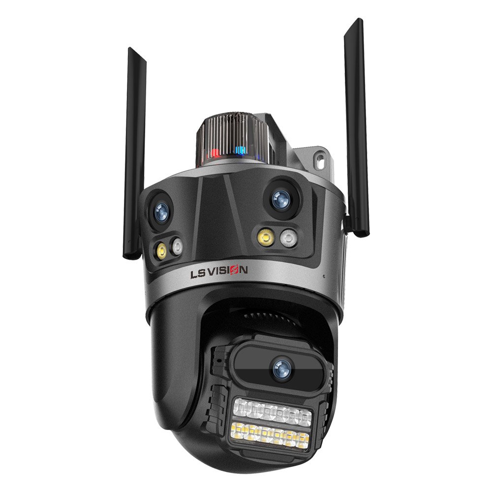 LS VISION 8MP 4K WiFi Camera Outdoor three Lens PTZ Security Camera CCTV ip manufacturers network camera