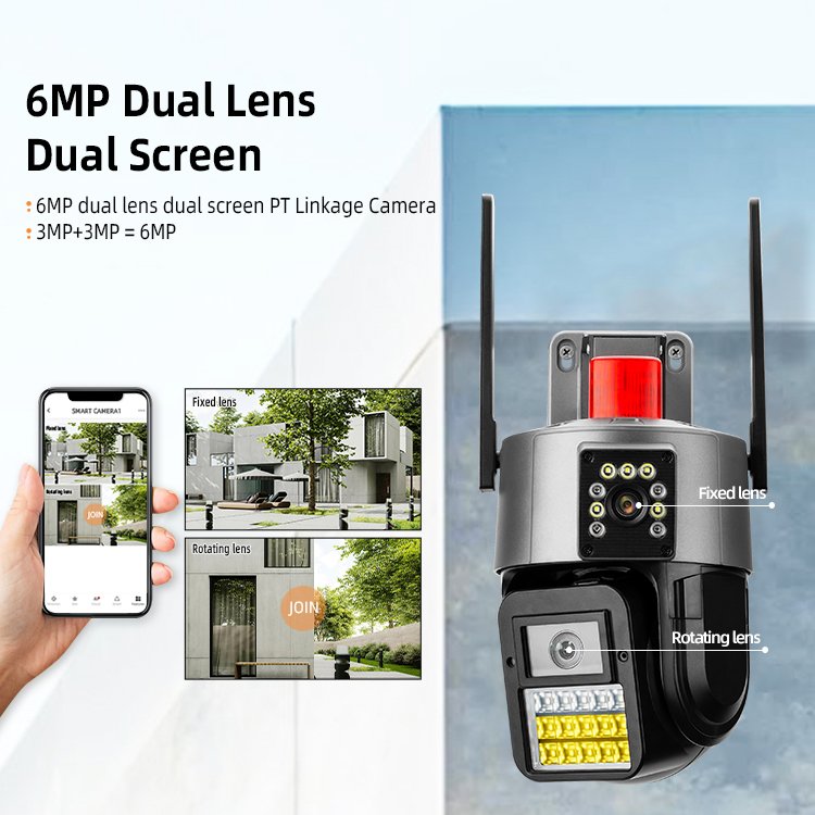 Ultra smart house Security Network Camera High performance outdoor cctv camera 6mp dual lens IP Camera