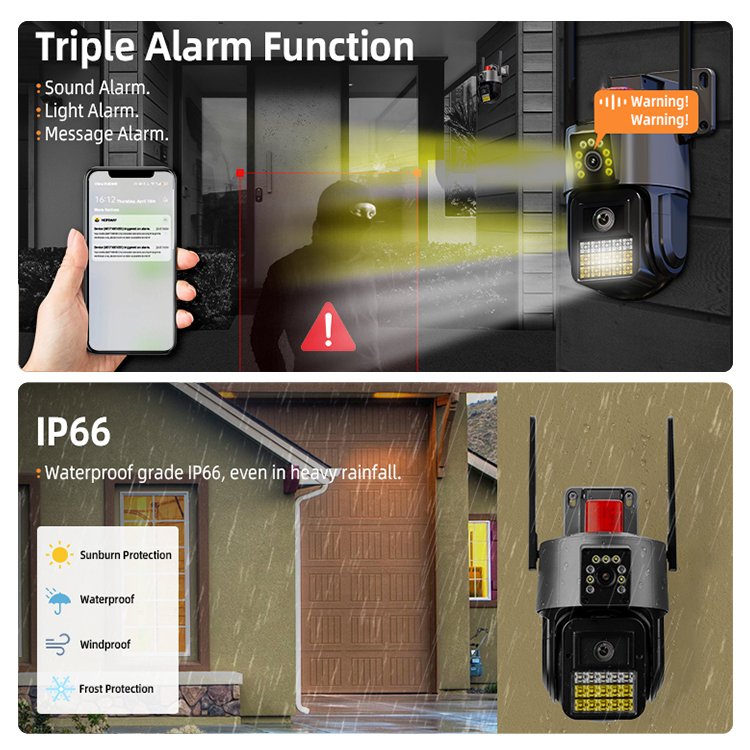 Ultra smart house Security Network Camera High performance outdoor cctv camera 6mp dual lens IP Camera