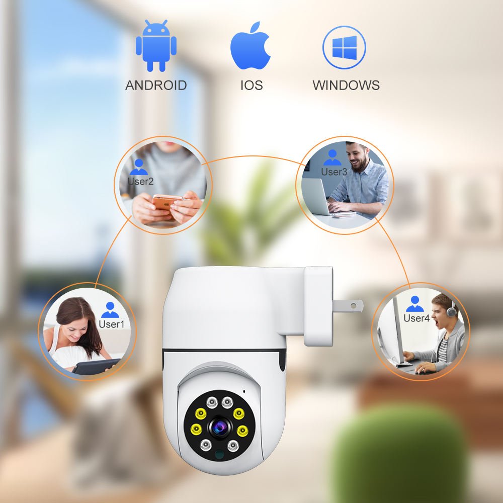 Motion detection baby monitor bulb smart network mini cctv wifi camera night vision video recorder home security surveillance