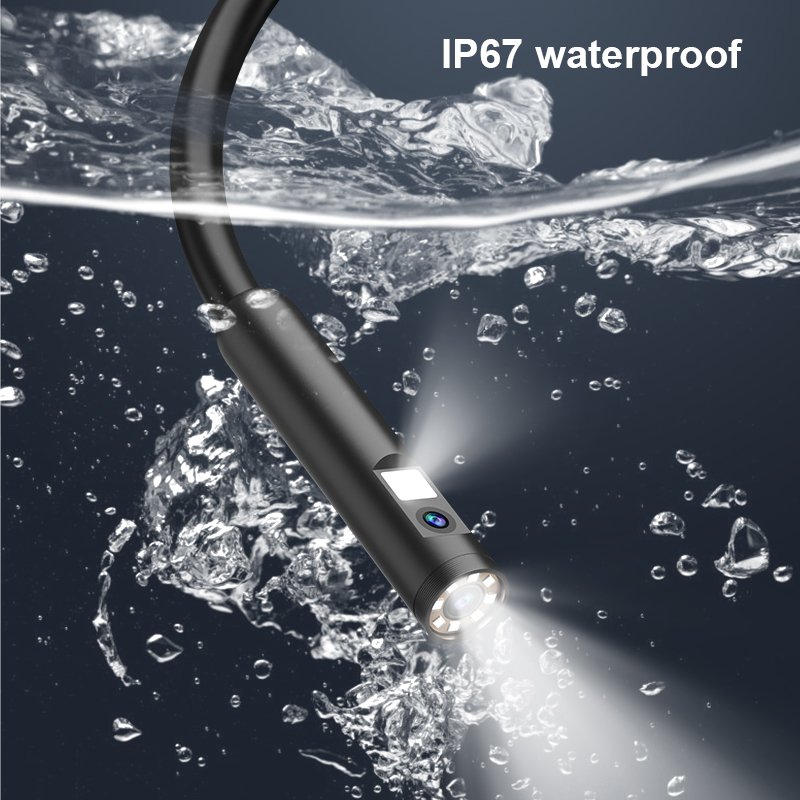 Factory direct industrial inspection camera 5 inch 5.5mm dual lens semi rigid cable 10m mini endoscope camera