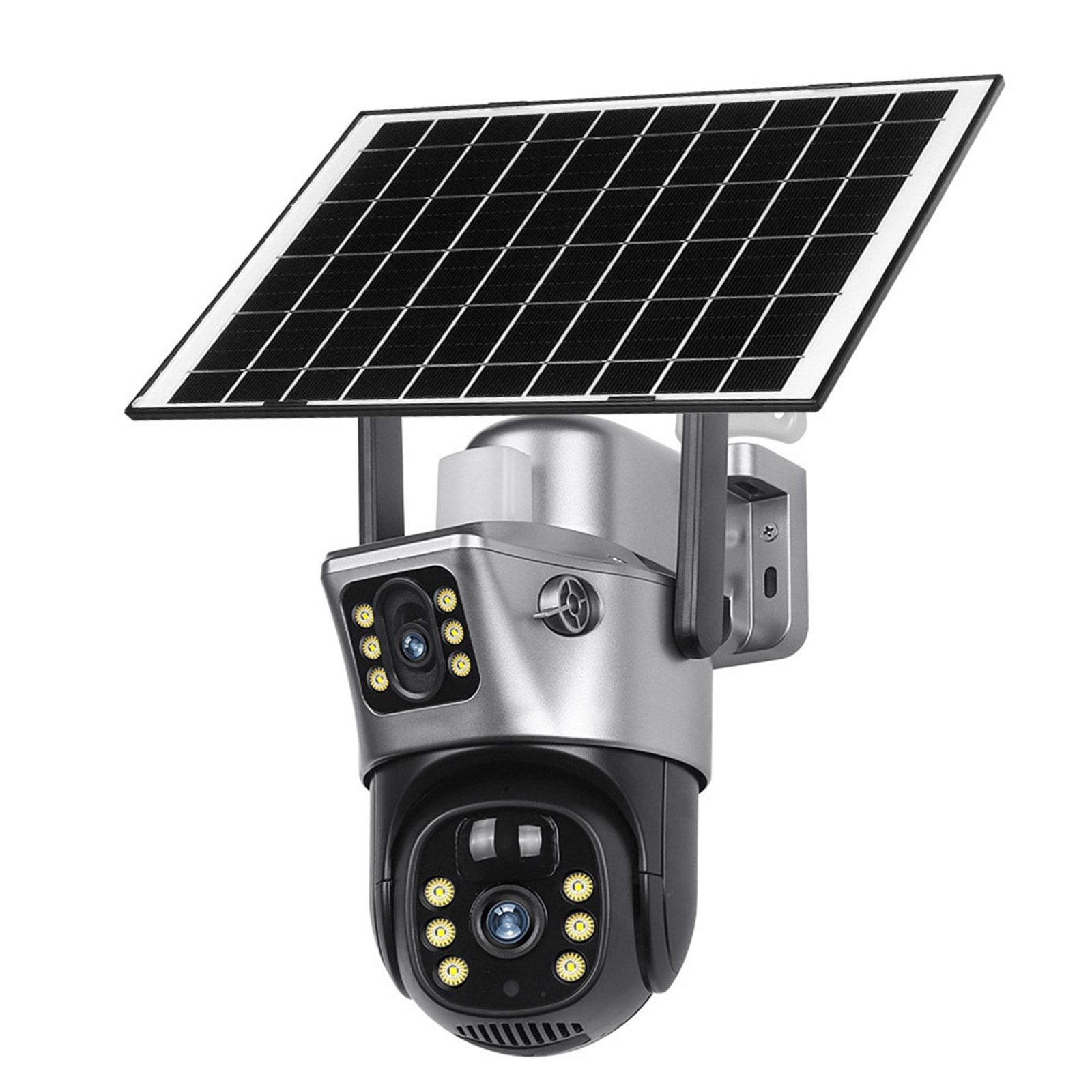 Manufacturer Outdoor waterproof double screen sim full color night vision 6mp solar wifi /4g dual lens ptz camera