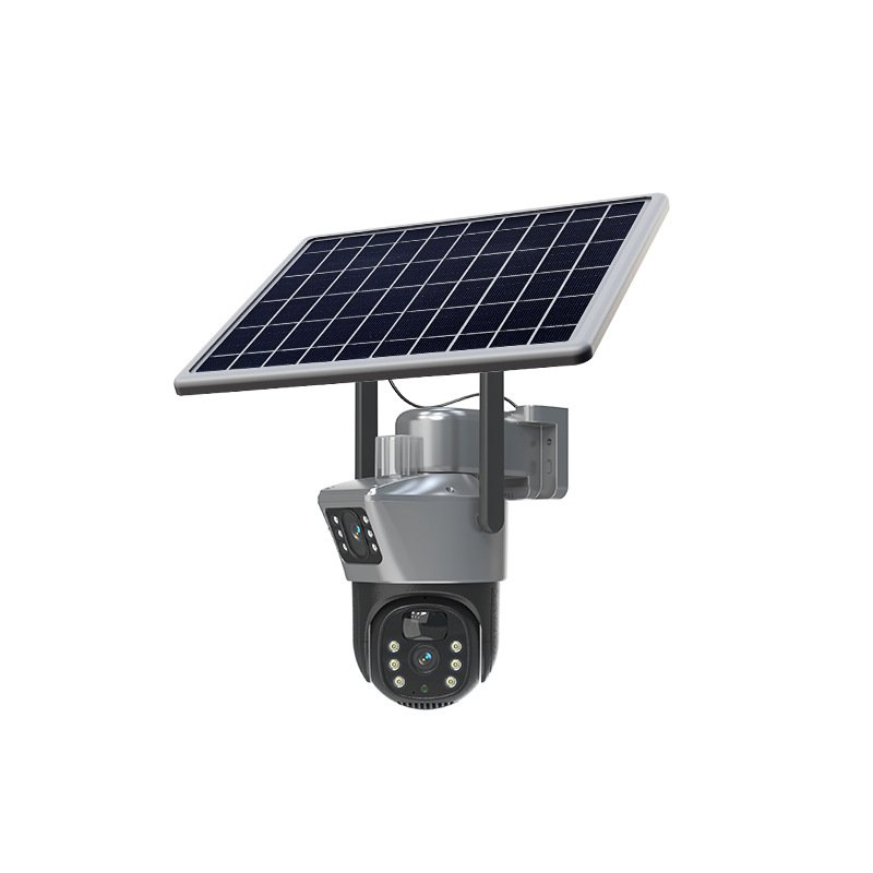 Manufacturer Outdoor waterproof double screen sim full color night vision 6mp solar wifi /4g dual lens ptz camera
