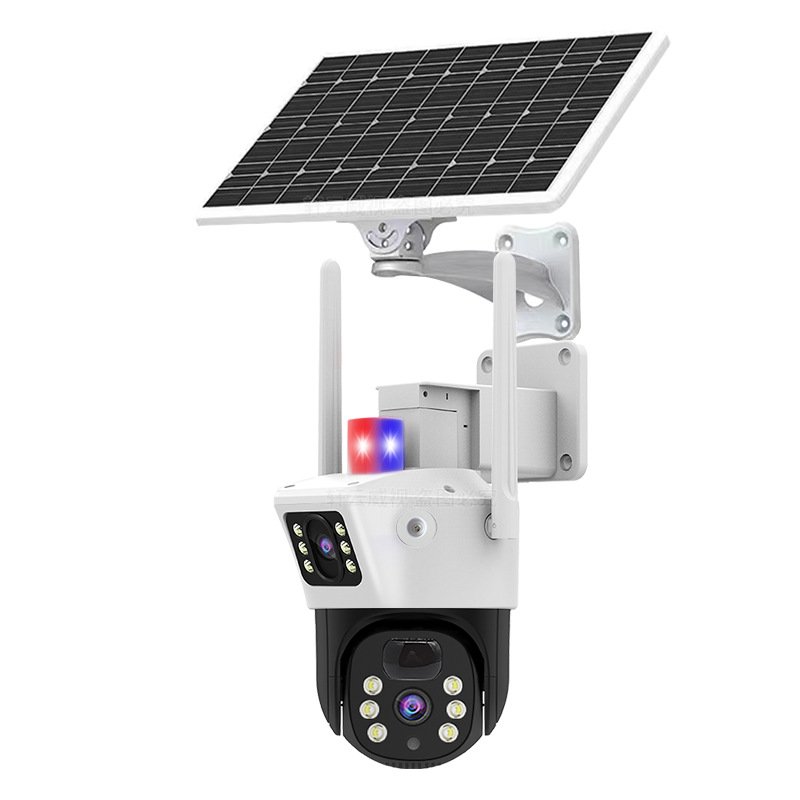 Manufacturer Outdoor waterproof double screen sim full color night vision 6mp solar wifi /4g dual lens ptz camera